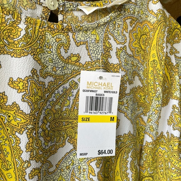 Michael Kors Yellow Gold Ruched Blouse - Picture 7 of 11